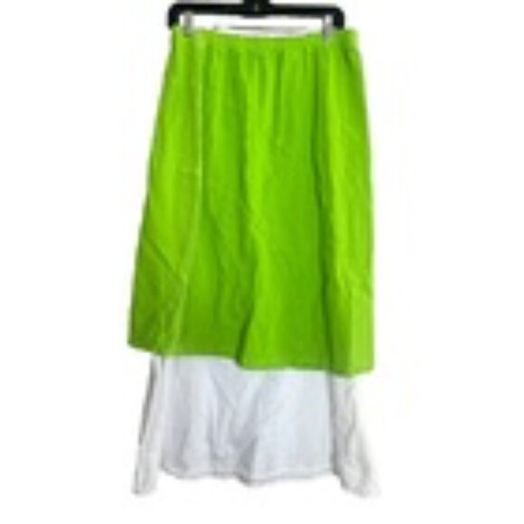 Manta Del Lago Gauze Skirt Women XL Pull On NWT Lot of 2 Beach White Green - Picture 2 of 14